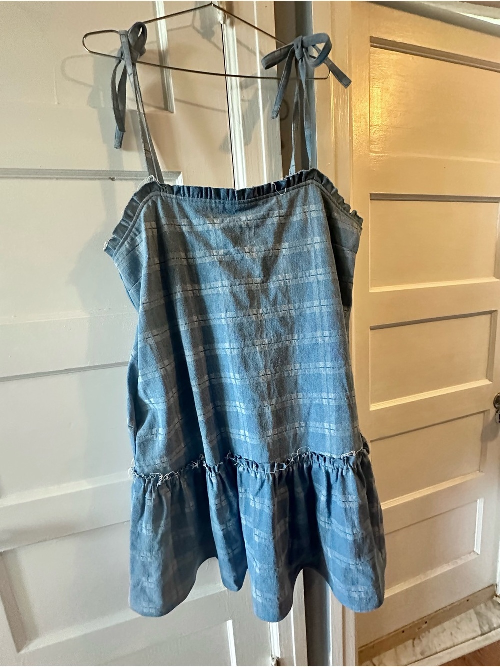 Lazy Oaf Light Blue Tie-Shoulder Sundress